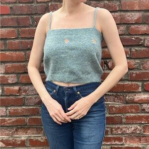 Embroidered Wool Camisole
